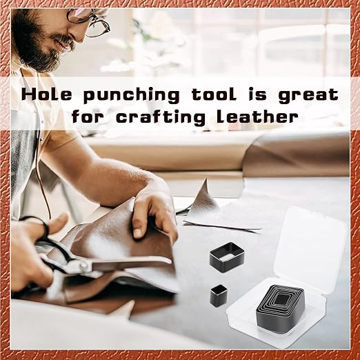 8 Pcs Leather Rectangle Shape Cutter Tool Set, Punching Tools Set, High Carbon - Image 6