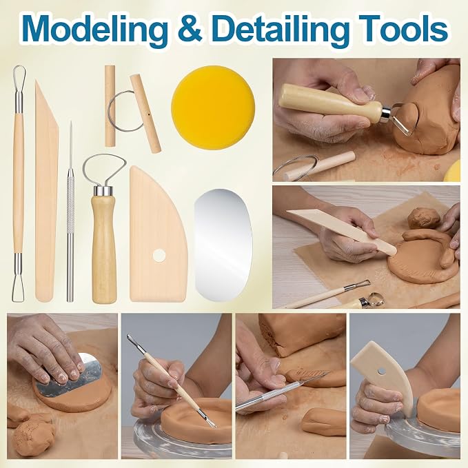 Amrules Clay Tools Kit, Practical Polymer Sculpting Tool Kit, Air Dry Clay Tool - Image 6