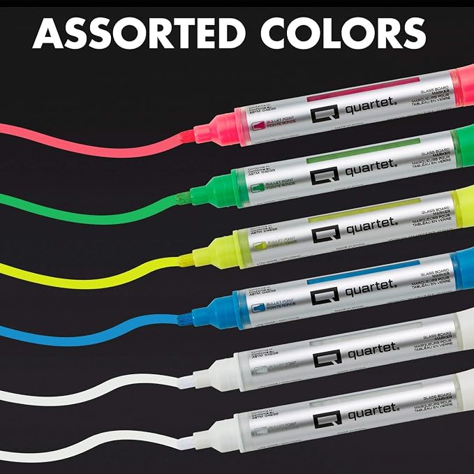 Quartet Dry Erase Markers, Glass Whiteboard Markers, Bullet Tip, 6 Pack - Image 7