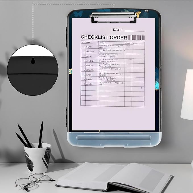 Clipboard with Storage, Heavy Duty Plastic Storage Clipboard with Low Profile - Image 4