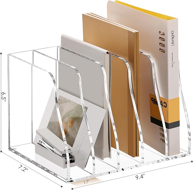 SANRUI Acrylic Magazine File Holder Desk Organizer, Folder Rack Binder - Image 2