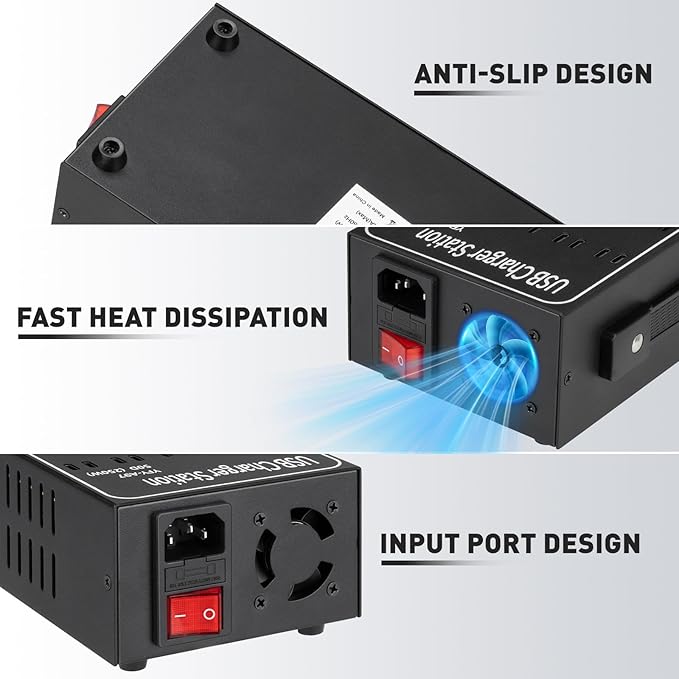 250W Desktop Charging Station, 30 USB A + 20 USB C, Multi Port Charging Station for Phones, Tablets, Watches, and More [Lcoco&Dream]-DeskLoop Office