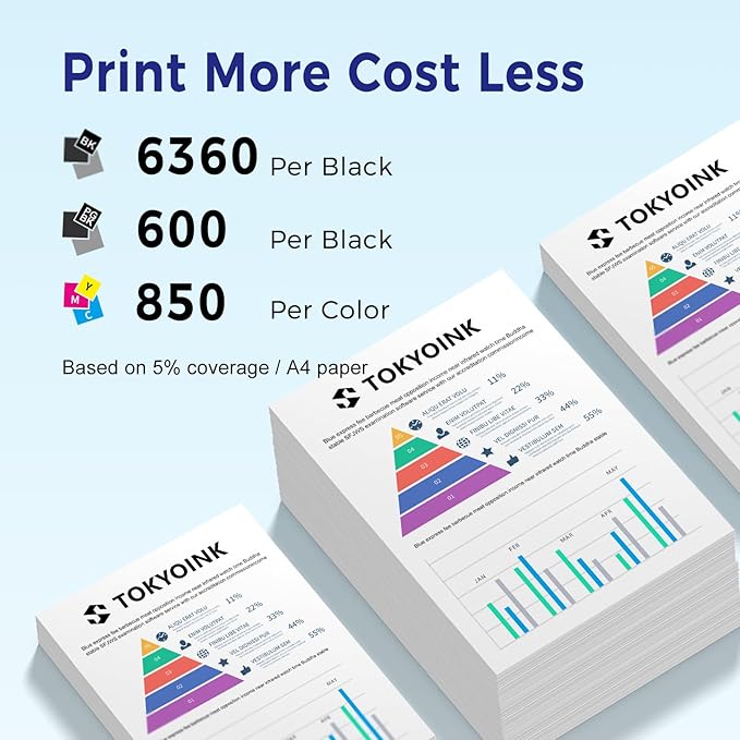 TOKYOINK Compatible Ink Cartridge Replacement for Canon PGI-280 XXL 280XXL PGBK for Pixma TR8620 TR8620a TR8520 TR7520 TS9120 TS8320 TS8220 TS6120 Printer 6 Pack PGBK/PB/Black/Cyan/Magenta/Yellow-DeskLoop Office