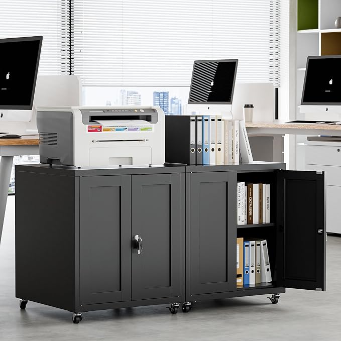 Large Printer Stand with Storage and Lock, 3D Heavy-Duty Printer Cabinet - Image 6