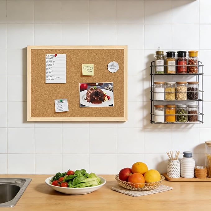 2 Pcs Cork Board, 17.7''x13.3'' Bulletin Board, Wooden Framed Corkboards - Image 7