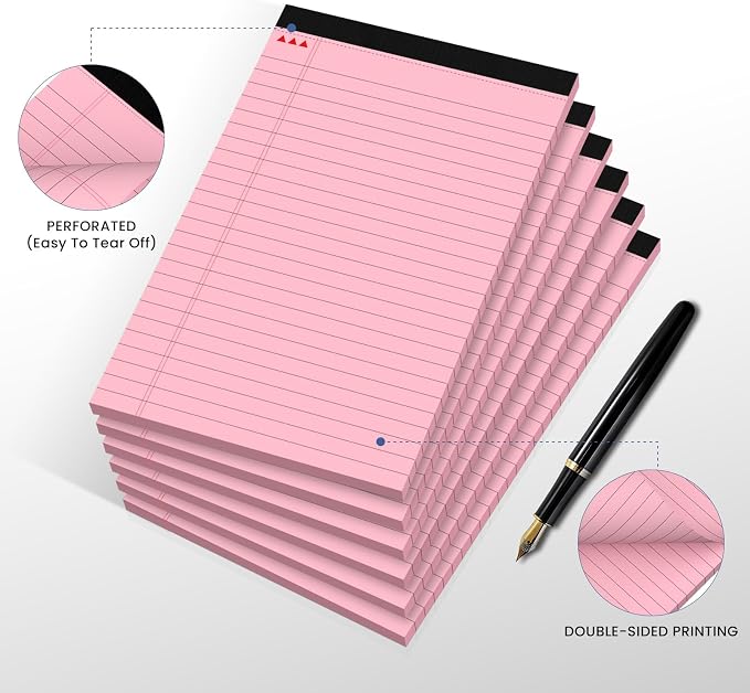 6pcs Small Note Pads, Writing Pads 5 x 8, Legal Pads, Pad Paper Perforate - Image 4