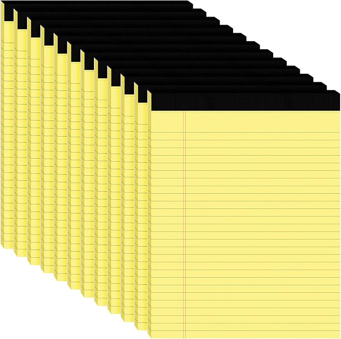 12pcs Legal Pads 8.5 x 11, Notepads 8.5 x 11 Inch, 30 Sheets/Pack, Perforate by Ciphyfee
