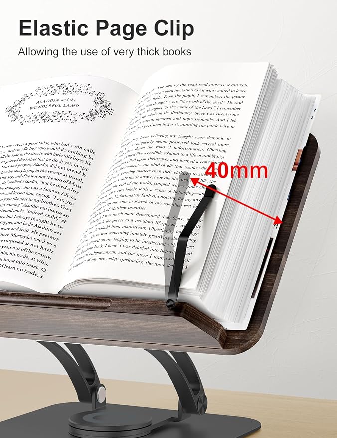 Tounee Book Stand for Reading, Adjustable Book Holder - Image 4