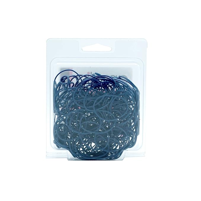 200, Jumbo Size, Blue Color, US Made Rubber Bands for Pony Tails and Braids