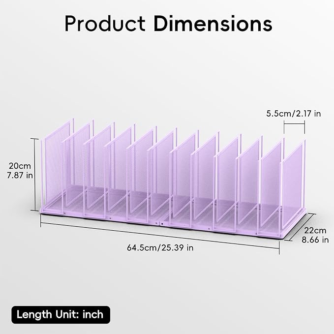 File Organizer for Desk, 11-Section Vertical File Sorter, Paper Holder - Image 3