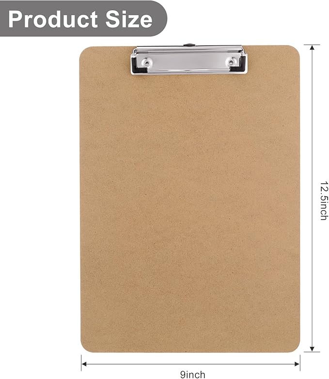 Wood Clipboards 30 Pack, Letter Size Hardboard Clip Board 8.5x11 | A4 Standard - Image 2