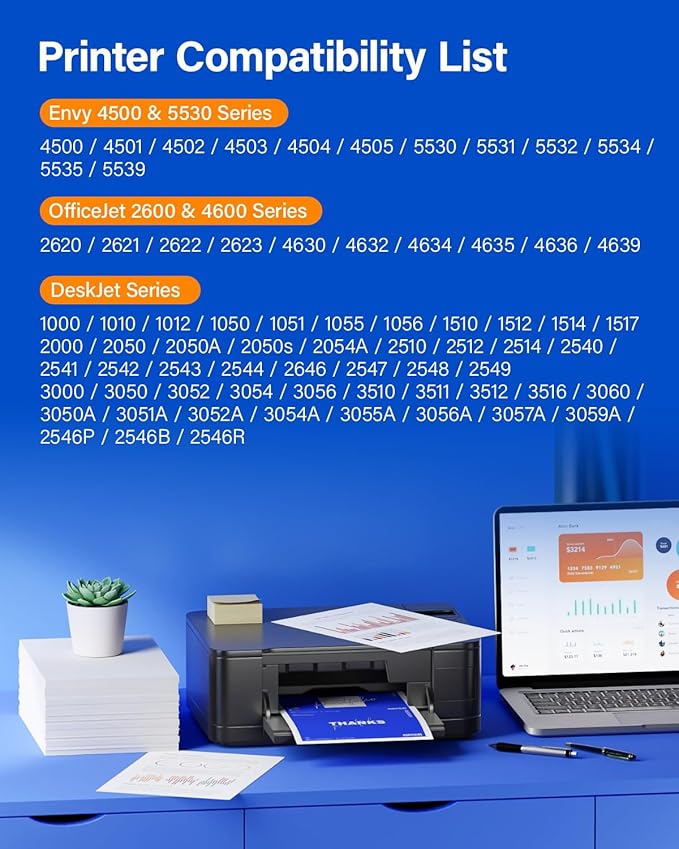 61XL Ink Cartridge High-Yield Combo Pack Replacement for HP 61XL 61 Ink DeskJet 1000 1010 1050 1510 1512 2050 2510 2540 3000 3050 3510 Envy 4500 5530 4502 OfficeJet 2620 4630 4635 Printer Black Color-DeskLoop Office