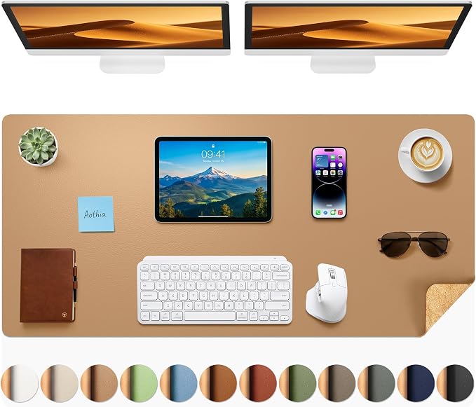 Aothia Cork Desk Mat by AothiaSimpleNaturalUnique