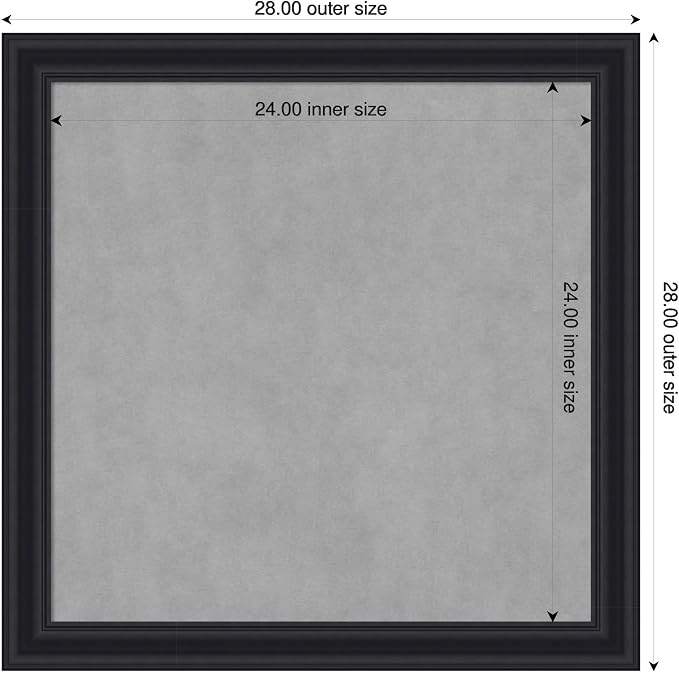 Amanti Art Black Framed Magnetic Board 28x28 Medium Vision Board - Image 2