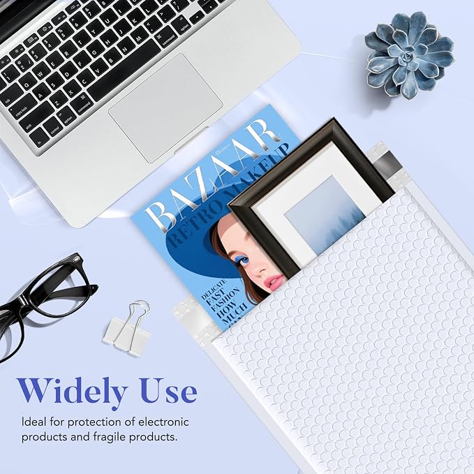 Fuxury White Bubble Mailers 9.5x14.5" 25 Pack Large Opaque Padded Envelopes | - Image 6