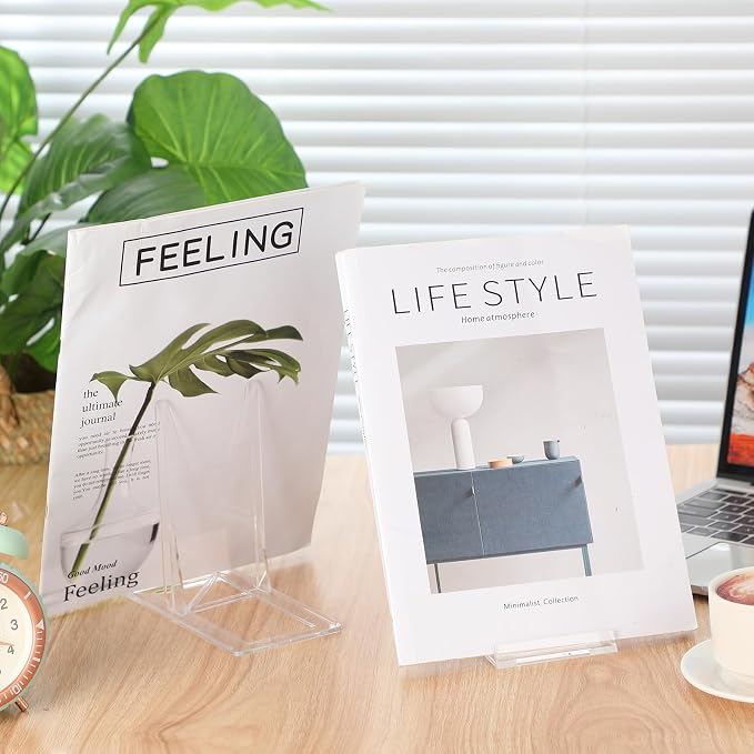12 Pack Acrylic Book Stand for Display Adjustable Clear Display Holder Easel - Image 3