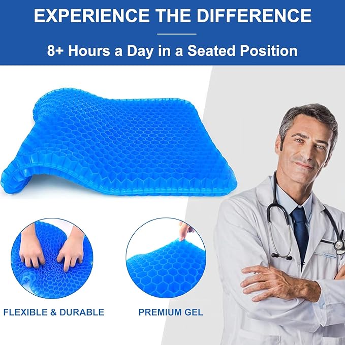Gel Seat Cushion for Long Sitting Pressure Relief - Image 4