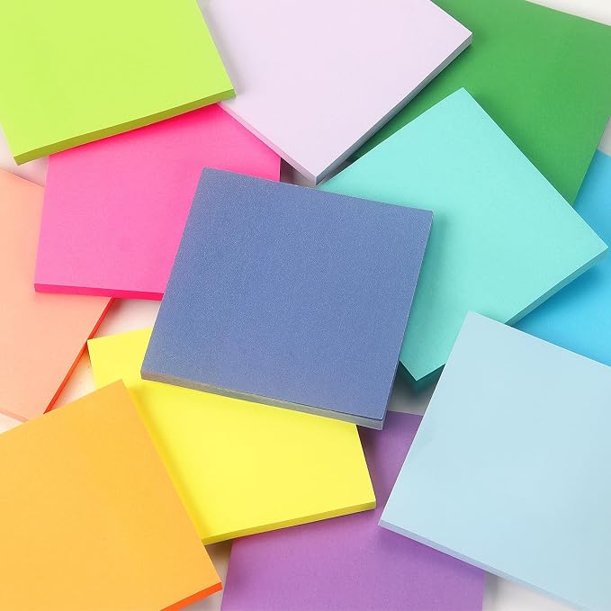 12 Pack Bright Colors Sticky Notes 3x3 Inch, Strong Sticky Self-Adhesive - Image 6
