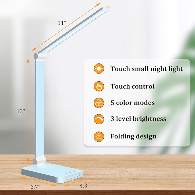 LED Desk Lamp with USB Ports, Touch Desk Lamps - Image 3