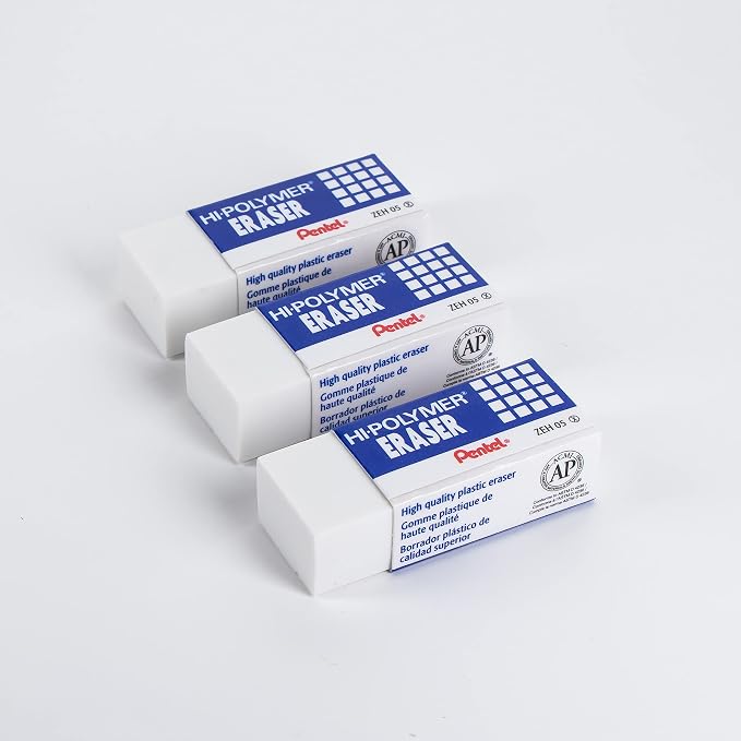 Pentel Hi-Polymer Block Eraser, 3 Pack - Image 2