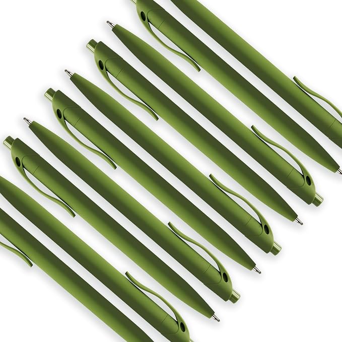 deegtran 100 Pack No Bleed Sage Green Barrel Click Pens, Wholesale Retractable - Image 3