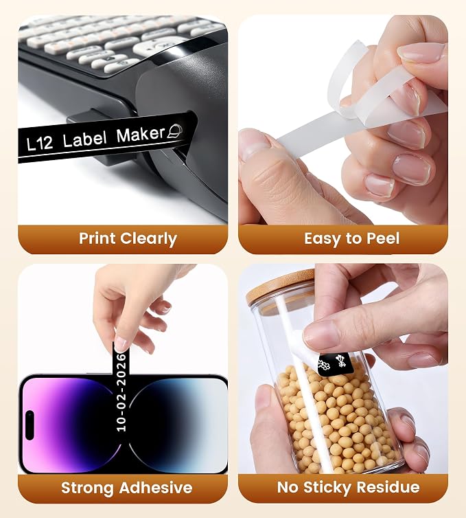 5-Pack Black Label Maker Tape Replace - Image 4