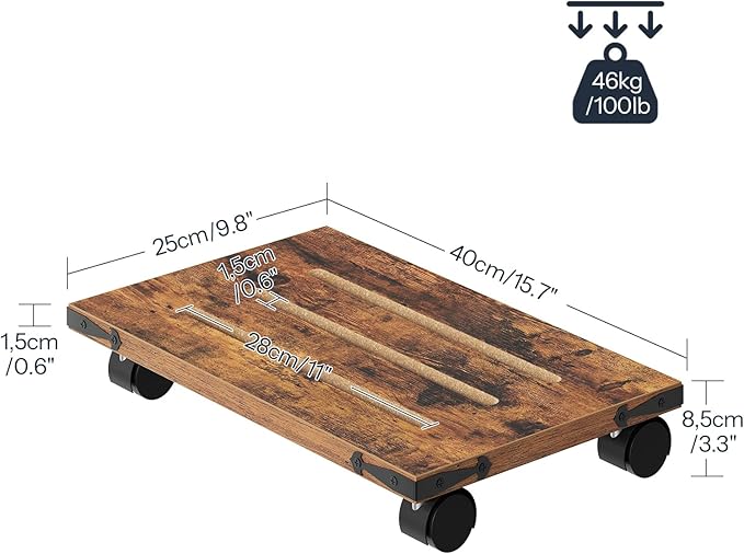 HOOBRO Mobile PC Stand, Ventilated Computer Tower Stand, PC Tower Holder with 4 Caster Wheels, CPU Holder Under Desk Fits Most Computer Host, for Office, Gamers, Rustic Brown BF46CJ01-DeskLoop Office