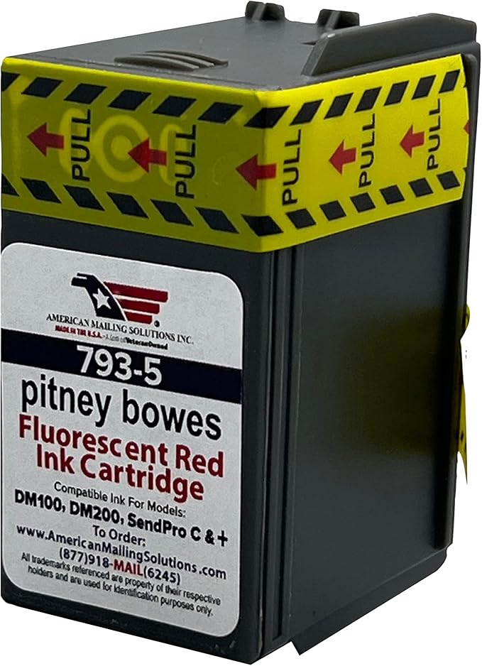 2-Pack | PB 793-5 Fluorescent Ink Cartridge Replacement for: SendPro 300, C200, C300, C400, C425 - DM Series P700, DM100, DM100i, DM125i, DM150i, DM175i, DM200L, DM225 Postage Meters-DeskLoop Office
