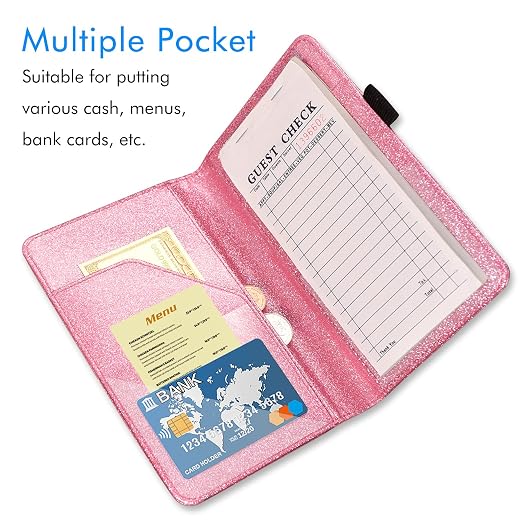ACdream Server Books for Waitress, Guest Book Note Pad, Cute Pocket Leather - Image 2