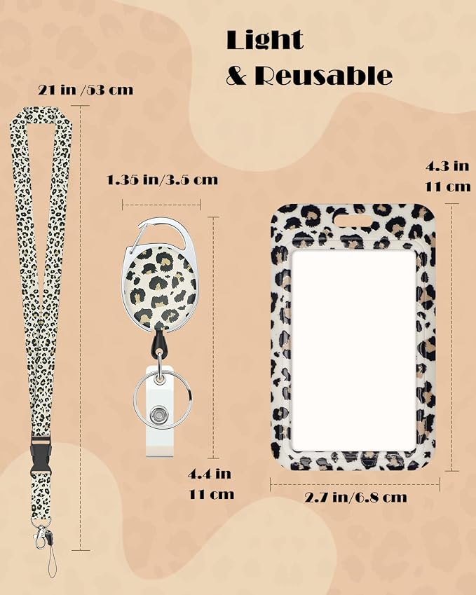 Uniclife Fashionable Sliding Badge Holder Leopard Print - Image 4