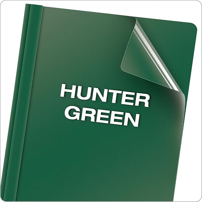 Oxford Clear Front Report Covers, Letter Size, Hunter Green, 25 per Box - Image 8