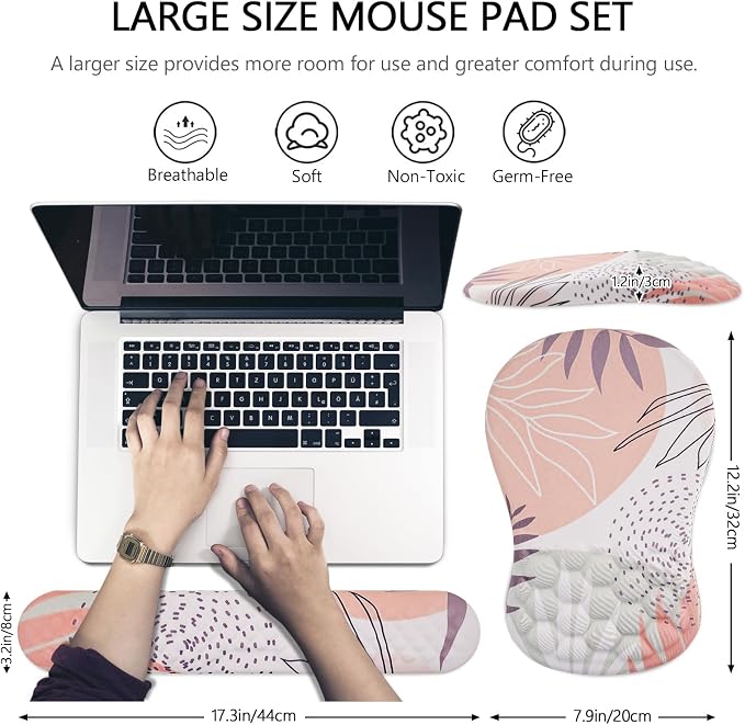 Mouse Pad Wrist Support, 2 in1 Keyboard Wrist Rest+ Ergonomic Mouse Pad - Image 5