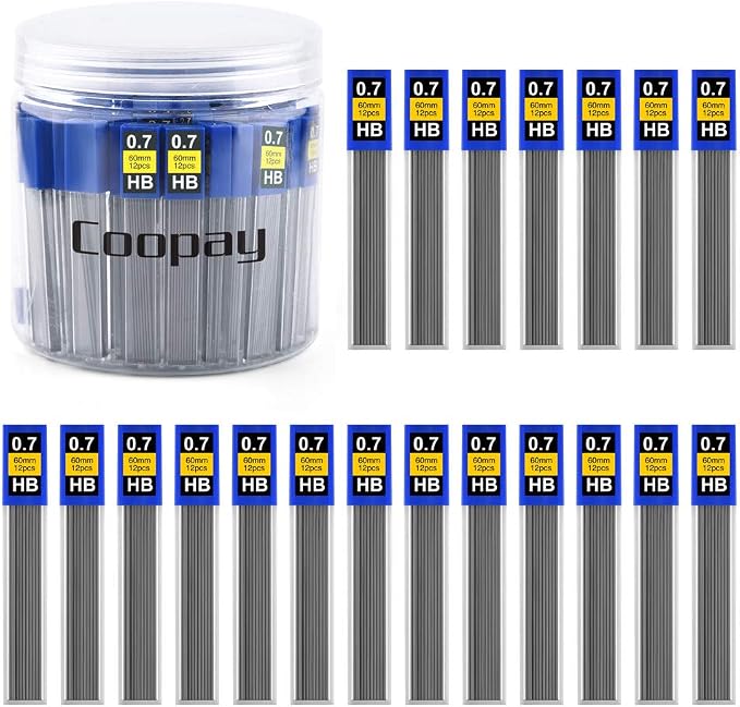 Coopay 600 Pieces Lead Refills 0.7 mm HB Break Resistant Mechanical Pencil by Coopay