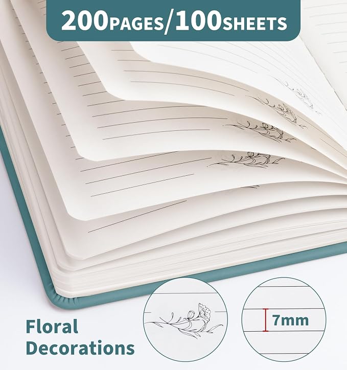 Lined Journal Notebook for Women Men, A5 Hardcover Leather Journals for Writing - Image 3