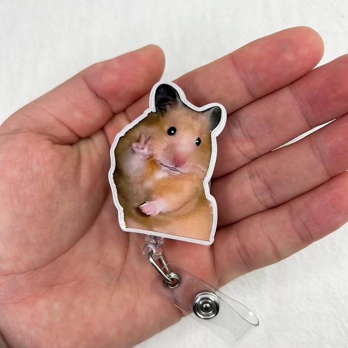 Funny Hamster Badge Reel Retractable - Image 3