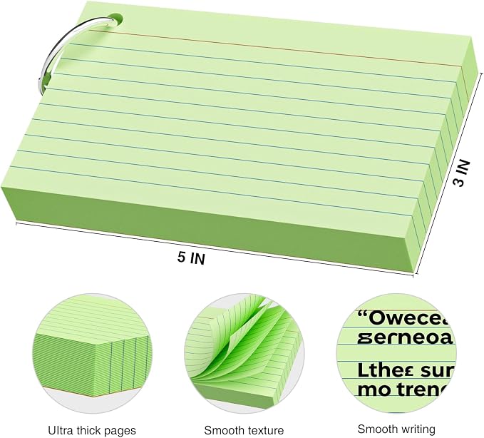 250 Count Green Index Cards 3x5 Inch - Image 2