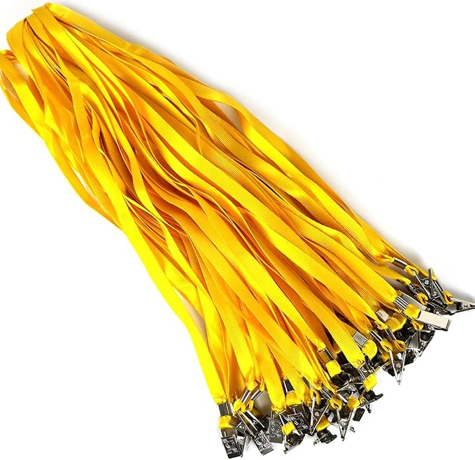Bird Fiy Black Lanyards 100 Pack 34" Premium Lanyard Bulldog Clips Bulk Nylon by BirdFiy