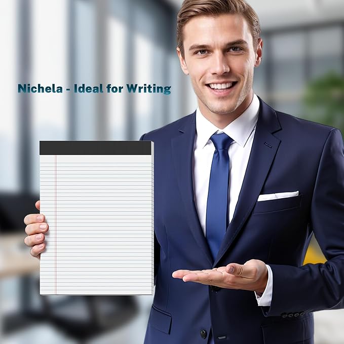 24 Pcs Legal Pads 8.5" x 11" College Ruled Note Pads 8.5 x 11.75 Inch Micro-Perforated Notepad 720 Sheets in Total Lined Writing Paper Notebook for Office, School Supplies & To-Do Lists 30 Sheets/Pad-DeskLoop Office