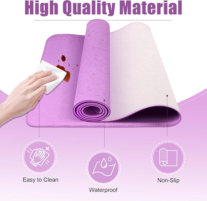 Leather Desk Pad Protector, 39.4'' X 17'' Large Mouse Pad, Office Desk Mat - Image 3