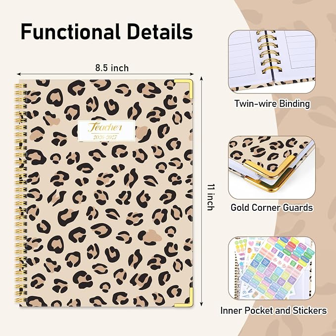 Teacher Planner 2026-2027, Jul 2026-Jun 2027 Academic Year, 8.5" x 11" Lesson - Image 2