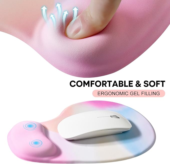 JIKIOU Mouse Pad, 2 Pack Ergonomic Mouse Pads - Image 4