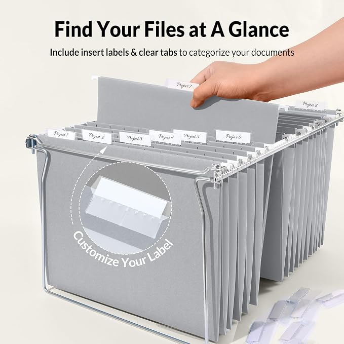 SUNEE 25 Pack Hanging File Folders, Hanging File Folders Letter Size - Image 2