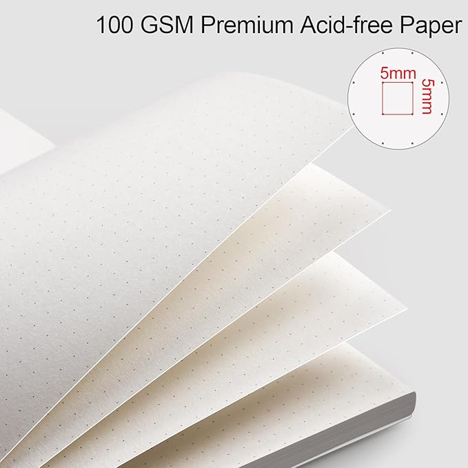 AHGXG Bullet Dotted Journal - Dot Grid Spiral Notebook B5, 140 Pages, 100 GSM Thick Paper, Waterproof Plastic Cover Journals for Bullet Journaling, Sketching, 7.6" x 10", Transparent-DeskLoop Office