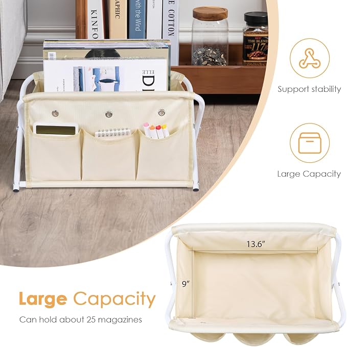 KEEGH Magazine Holder with 3 Pockets, Large Capacity Magazine Rack - Image 3