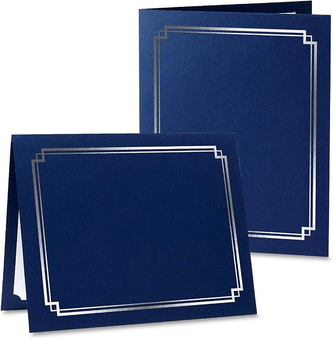 Classic Blue & Silver Certificate Folders - Image 3