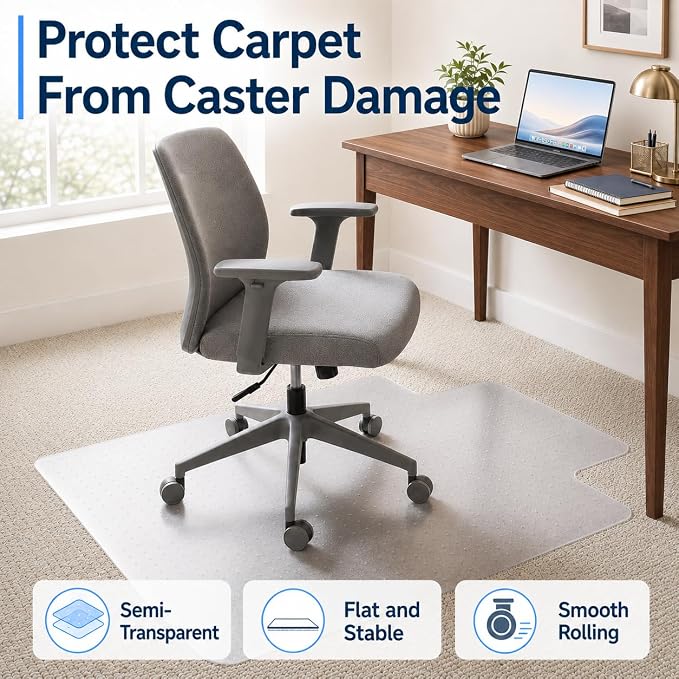 Chair Mat for Carpet- Low Pile Carpet Protector for Office Gaming Computer Desk - Image 3