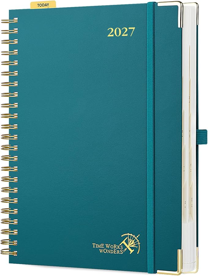 POPRUN 2027 Daily Planner One Page Per Day, Large 8.5" x 12", Calendar Book by POPRUN