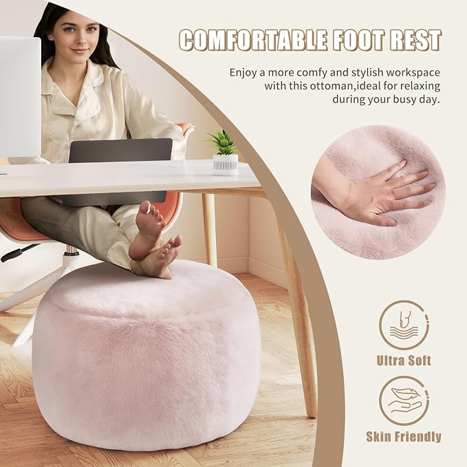 Gericco Round Stuffed Pouf Ottoman - Image 5