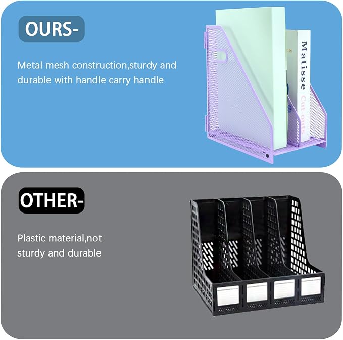 Desk Organizers, Metal Magazine File Holder - Image 4