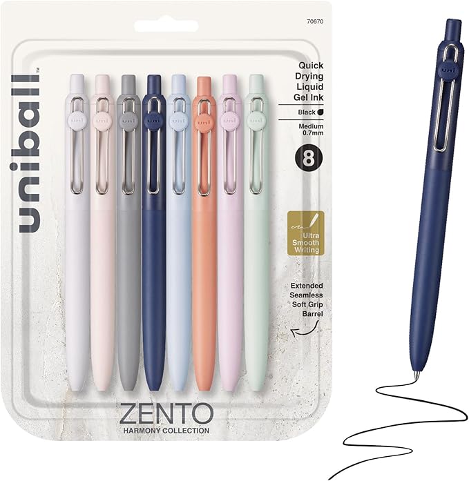 uniball™ Zento Gel Pens, 0.7mm Medium Point, Retractable, Smooth Writing by uni-ball